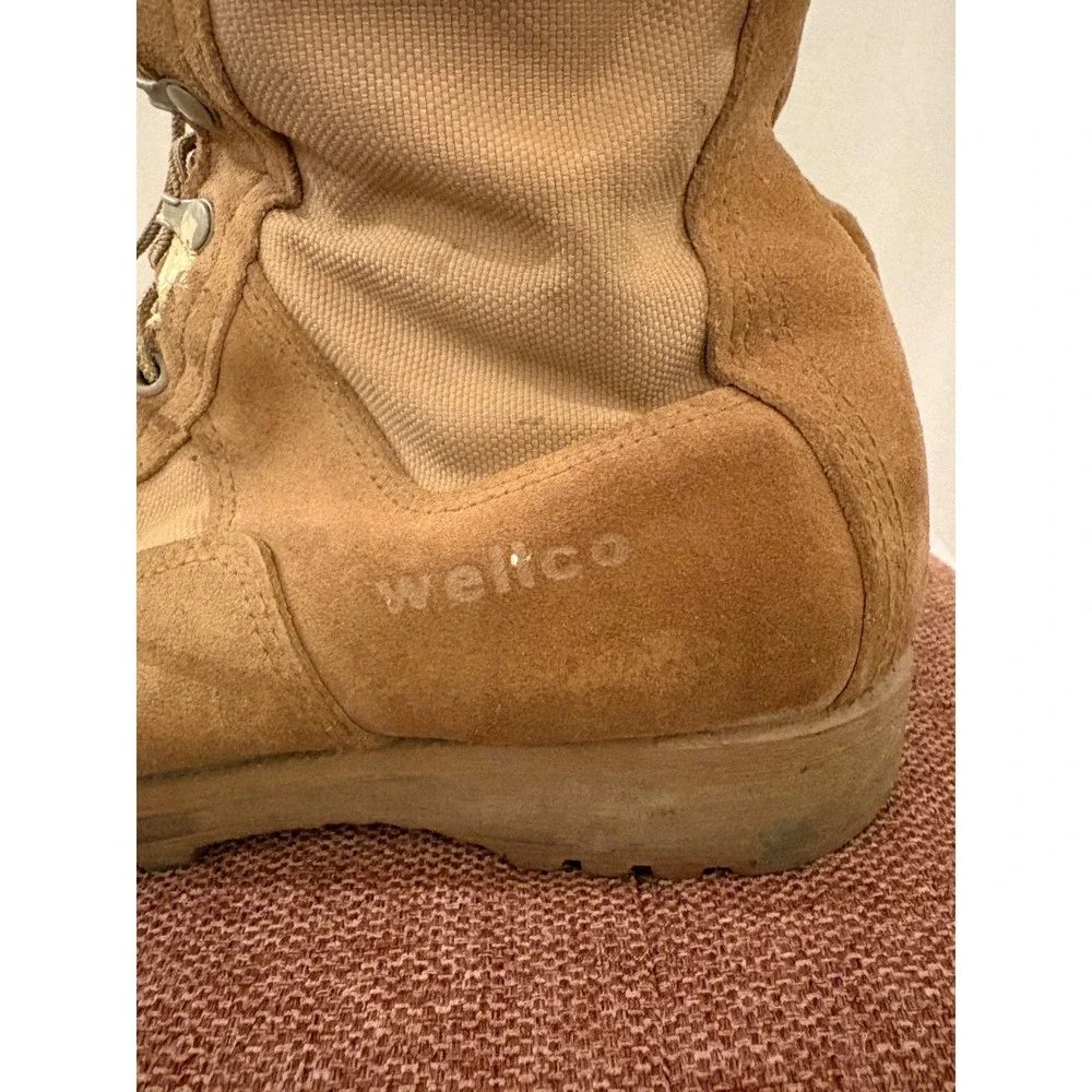 Wellco Mens Coyote Tan Desert Combat Boots Military Tactical Suede Nylon 13 R